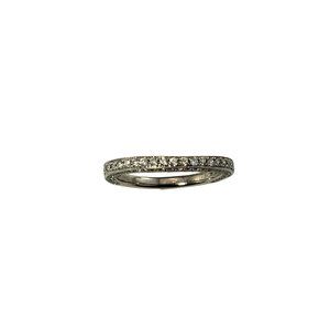 Vintage 14 Karat White Gold Diamond Wedding Band Ring Size 5.75 #10152